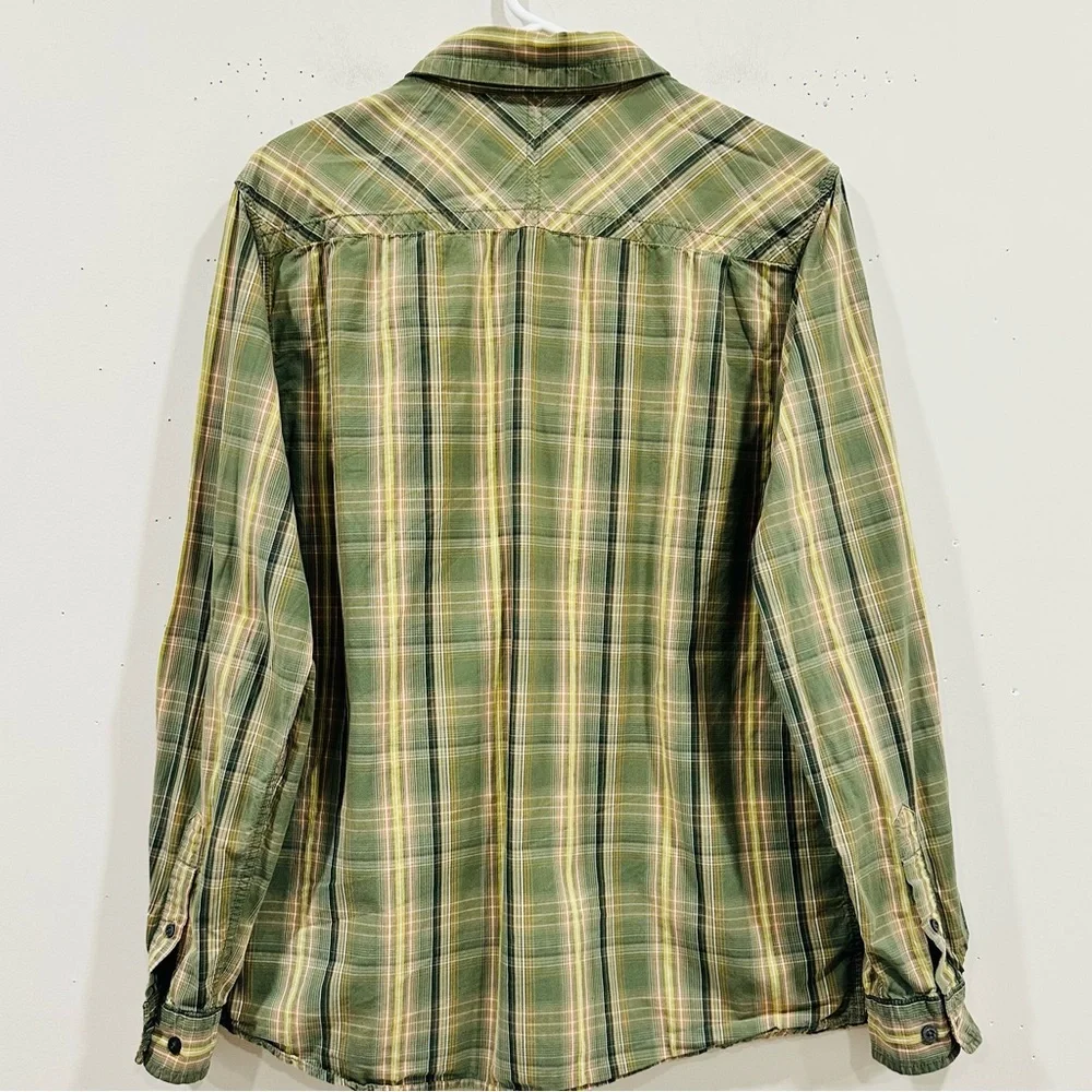 The North Face A5 Series Men's Size‎ M Green/Yellow Plaid Long-Sleeve Shirt